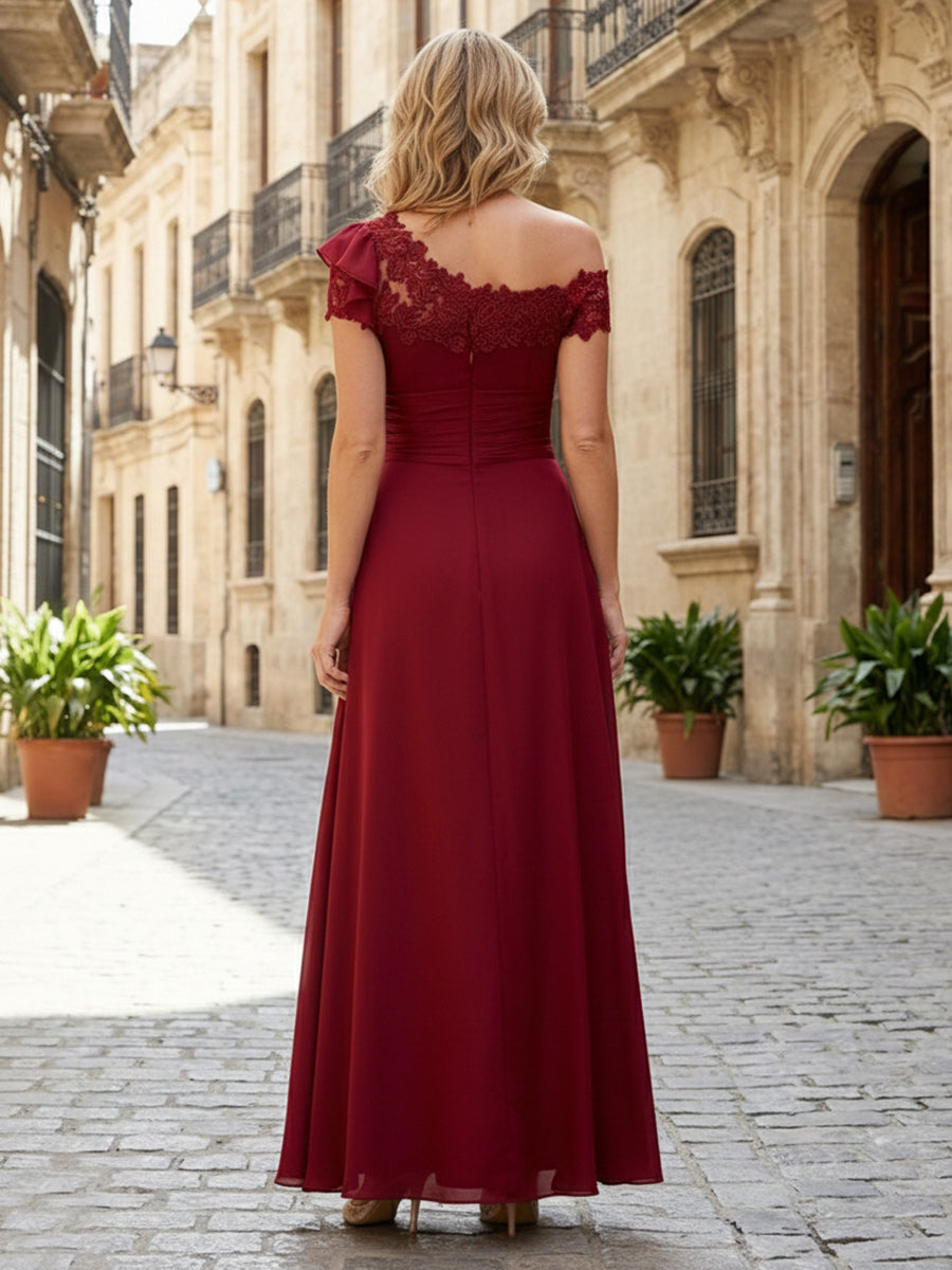 Chiffon A-Line Lace Applique  Mother of the Bride Dresses