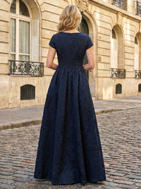 Jacquard Asymmetric Neck Sequin Embroidery Mother of the Bride Dresses