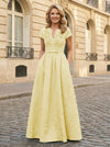 Jacquard Asymmetric Neck Sequin Embroidery Mother of the Bride Dresses