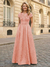 Jacquard Asymmetric Neck Sequin Embroidery Mother of the Bride Dresses