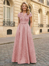 Jacquard Asymmetric Neck Sequin Embroidery Mother of the Bride Dresses