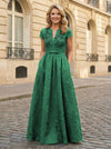 Jacquard Asymmetric Neck Sequin Embroidery Mother of the Bride Dresses