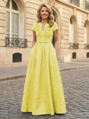Jacquard Asymmetric Neck Sequin Embroidery Mother of the Bride Dresses