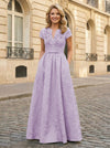 Jacquard Asymmetric Neck Sequin Embroidery Mother of the Bride Dresses