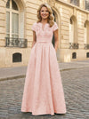 Jacquard Asymmetric Neck Sequin Embroidery Mother of the Bride Dresses