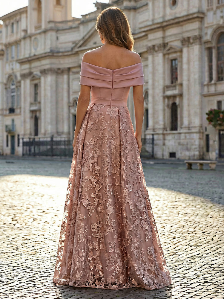 Lace Appliques A-Line Pleated Mother of the Bride Dresses