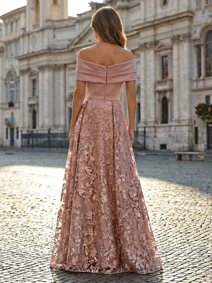 Lace Appliques A-Line Pleated Mother of the Bride Dresses