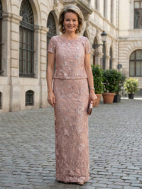 Lace Appliques Sheath Lace Applique Mother of the Bride Dresses