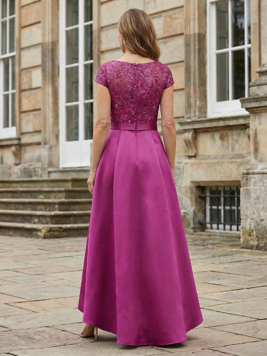 Sequin Embroidery Sash Mother of the Bride Dresses