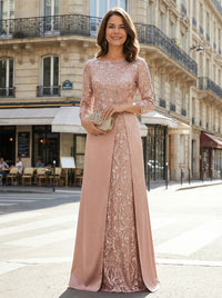 Lace Appliques Crew Neck Mother of the Bride Dresses
