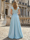 Satin A-Line V Neck 3D Flowers Mother of the Bride Dresses