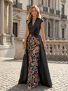Satin A-Line V Neck 3D Flowers Mother of the Bride Dresses