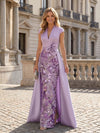 Satin A-Line V Neck 3D Flowers Mother of the Bride Dresses