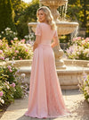Satin Mermaid Crew Neck Lace Mother of the Bride Dresses