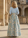Jacquard A-Line V Neck Floral Mother of the Bride Dresses