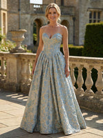Jacquard A-Line Sweetheart Pleated Mother of the Bride Dresses