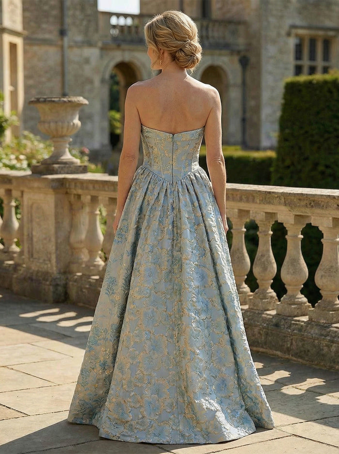 Jacquard A-Line Sweetheart Pleated Mother of the Bride Dresses