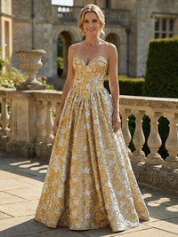 Jacquard A-Line Sweetheart Pleated Mother of the Bride Dresses