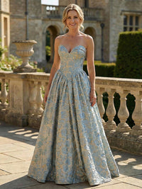 Jacquard A-Line Sweetheart Pleated Mother of the Bride Dresses