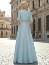 Satin A-Line Sequin Embroidery Mother of the Bride Dresses with Cape