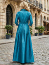 Satin A-Line High Neck Bow Mother of the Bride Dresses