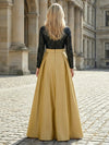 Satin A-Line Crew Neck Splicing Mother of the Bride Dresses