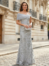 Tulle Mermaid Off the Shoulder Embroidery Mother of the Bride Dresses