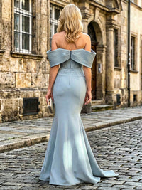 Satin Mermaid Off the Shoulder Tucked Pleats Mother of the Bride Dresses