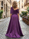 Satin A-Line Asymmetric Neck Pleated Mother of the Bride Dresses