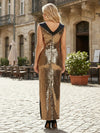 Sequin Sheath V Neck Glitter Mother of the Bride Dresses