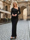 Chiffon Sheath Asymmetric Neck Sequin Mother of the Bride Dresses