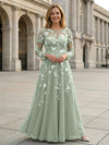 Chiffon Boat Neck Floral Embroidery Mother of the Bride Dresses