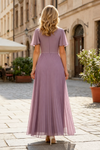 Chiffon Pleated Mother of the Bride Dresses with 3D Flowers