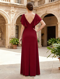 Chiffon Pleated Mother of the Bride Dresses with Side Slit