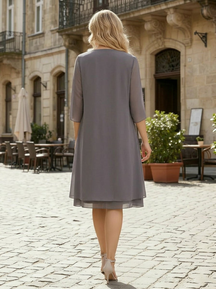 2 Pieces Chiffon Pleated Mother of the Bride Dresses with Jacket