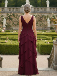 Tiered Chiffon Pleated Mother of the Bride Dresses