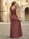 Chiffon Mermaid V Neck Pleated Mother of the Bride Dresses