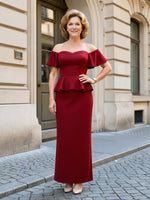 Satin Mermaid Off the Shoulder Ruffles Mother of the Bride Dresses