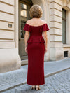 Satin Mermaid Off the Shoulder Ruffles Mother of the Bride Dresses