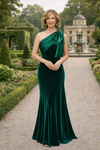 Velvet Mermaid One Shoulder Bow Mother of the Bride Dresses
