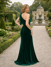 Velvet Mermaid One Shoulder Bow Mother of the Bride Dresses