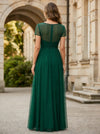 Tulle A-Line Crew Neck Pleated Mother of the Bride Dresses