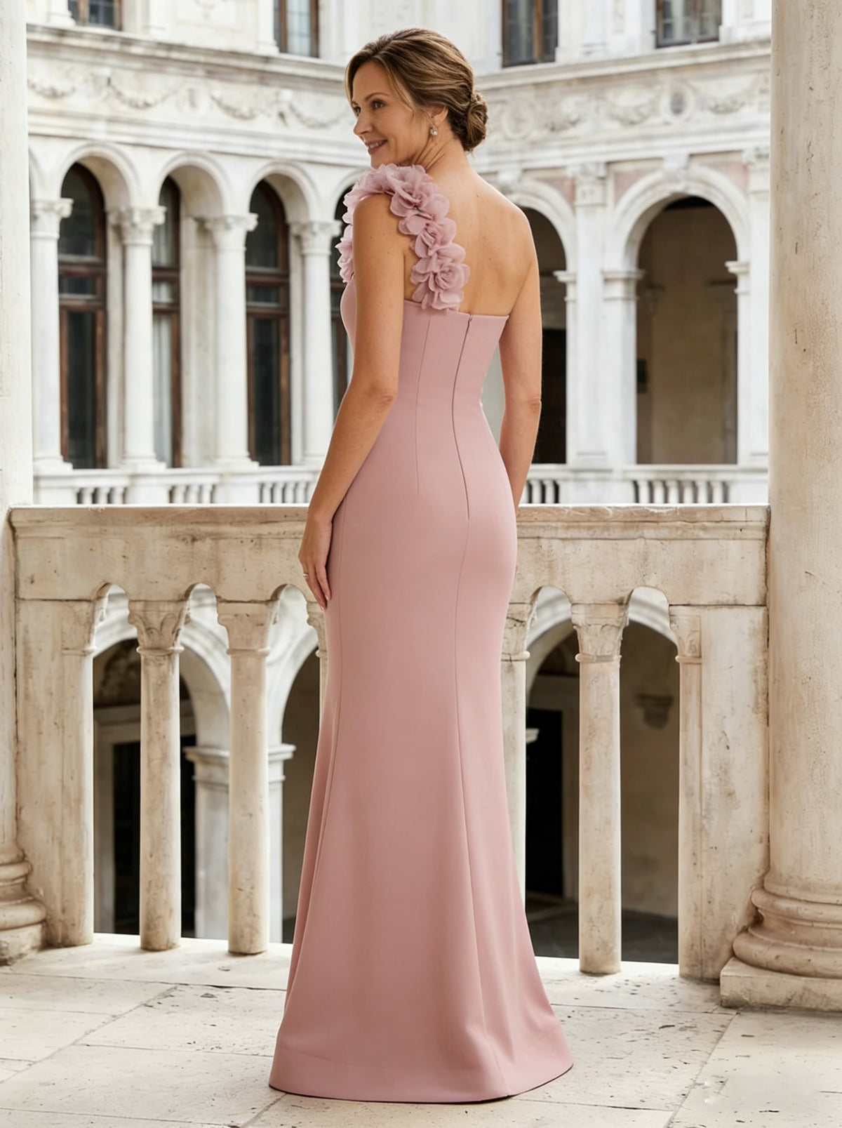 Jersey Mermaid 3D Flowers Mother of the Bride Dresses