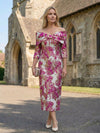 Satin Jacquard Sheath Pleated Mother of the Bride Dresses