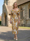Satin Jacquard Sheath Pleated Mother of the Bride Dresses