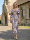 Satin Jacquard Sheath Pleated Mother of the Bride Dresses
