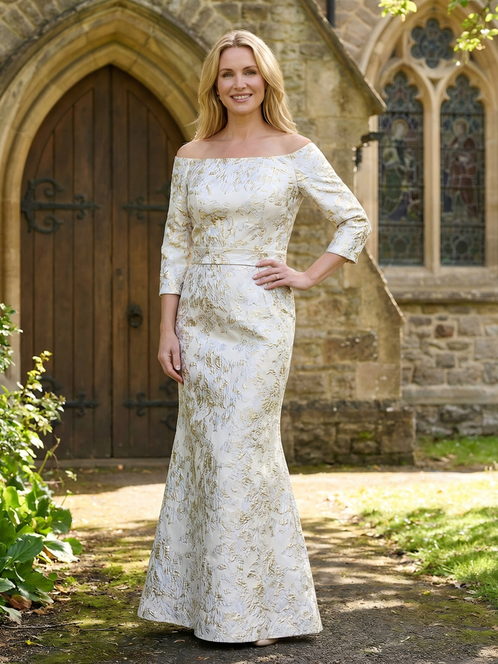 Off the Shoulder Floral Mother of the Bride Dresses