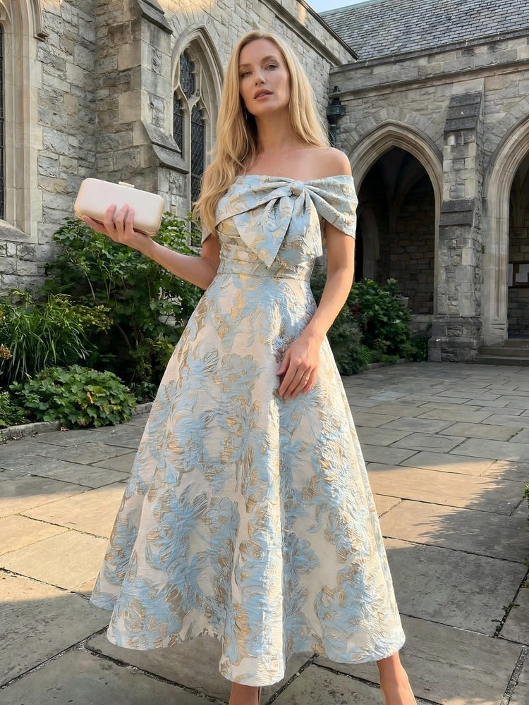 Satin Jacquard A-Line Pleated Mother of the Bride Dresses