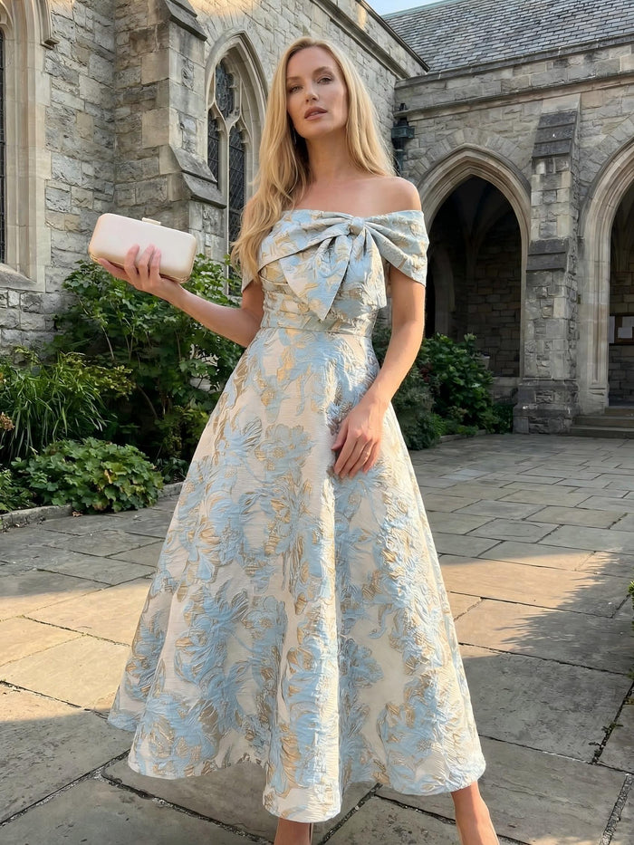 Satin Jacquard A-Line Pleated Mother of the Bride Dresses