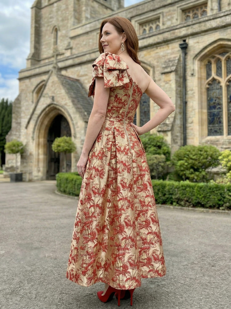 One Shoulder Satin Mother of the Bride Dresses with Bow